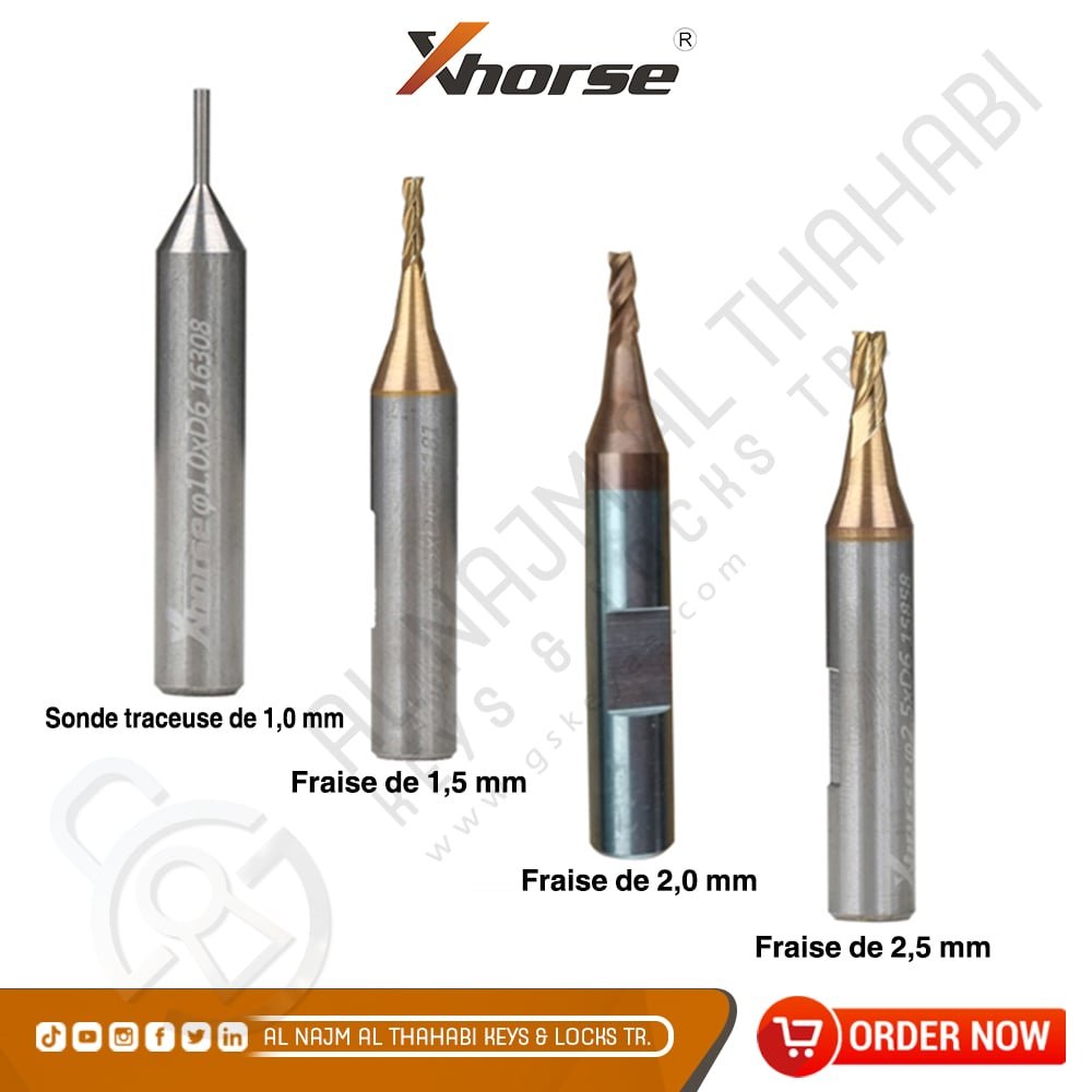 Accessoires optionnels pour Xhorse Dolphin 2 : fraises et palpeurs