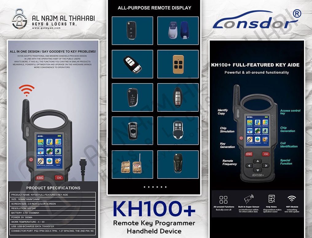 Lonsdor KH100+ Remote Key Programmer Highlights