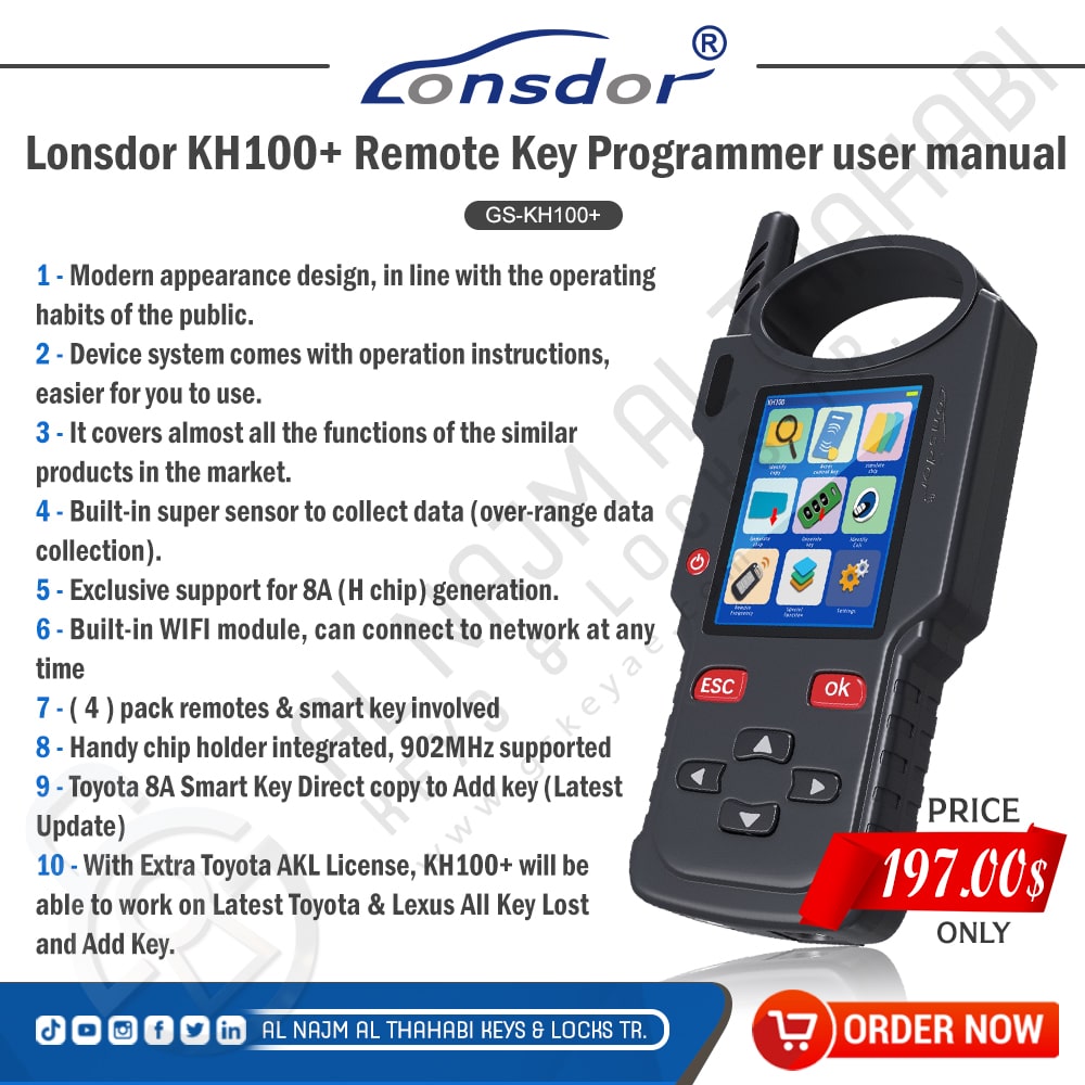 Lonsdor KH100+ Remote Key Programmer