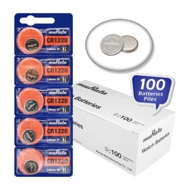 Murata CR1220 Lithium Coin Cell Battery 3V (100-Pack)