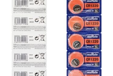 Blister Pack of 5 Murata CR1220 Lithium Coin Cell Battery 3V