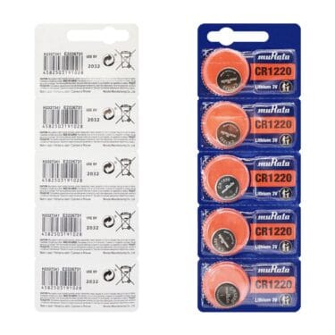 Blister Pack of 5 Murata CR1220 Lithium Coin Cell Battery 3V