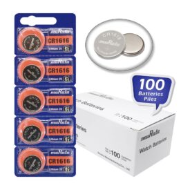 Pack of 100 Murata CR1616 Lithium Coin Cell Battery 3V