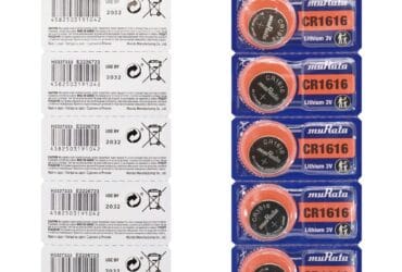 Blister Pack of 5 Murata CR1616 Lithium Coin Cell Battery 3V