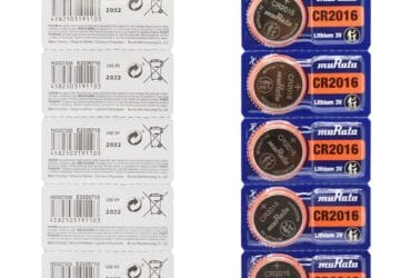 Blister Pack of 5 Murata CR2016 Lithium Coin Cell Battery 3V
