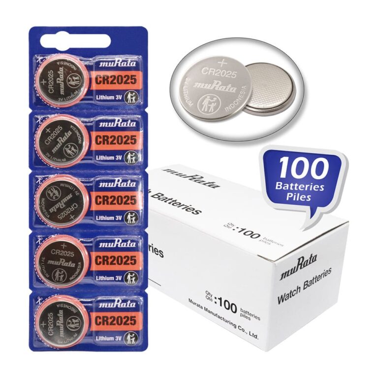 Pack of 100 Murata CR2025 Lithium Coin Cell Battery 3V