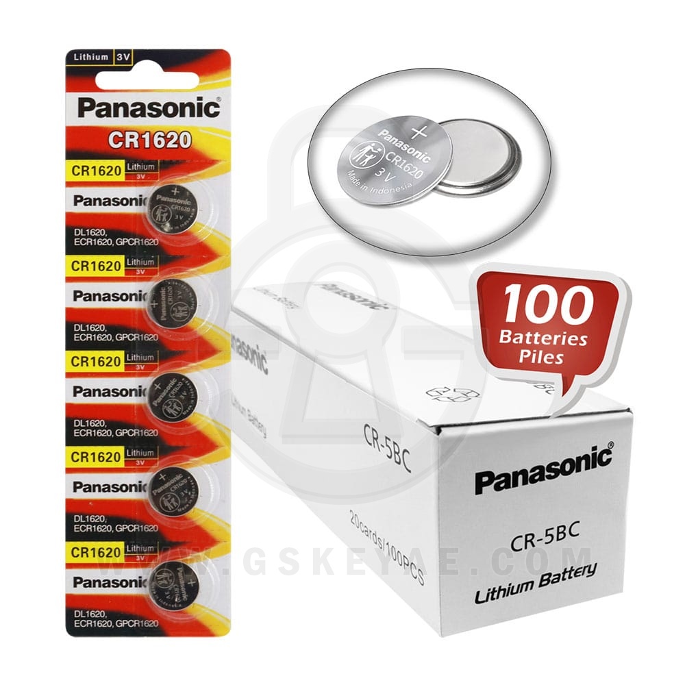 Panasonic CR1620 Coin Cell Battery 3V (100-pack)