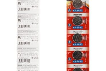 Blister Pack of 5 Panasonic CR2450 Lithium Coin Cell Battery 3V