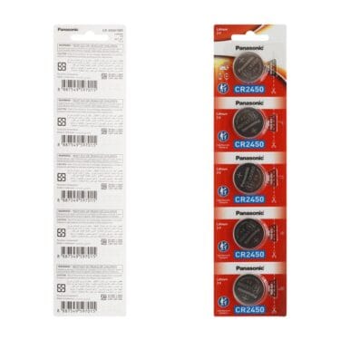 Blister Pack of 5 Panasonic CR2450 Lithium Coin Cell Battery 3V