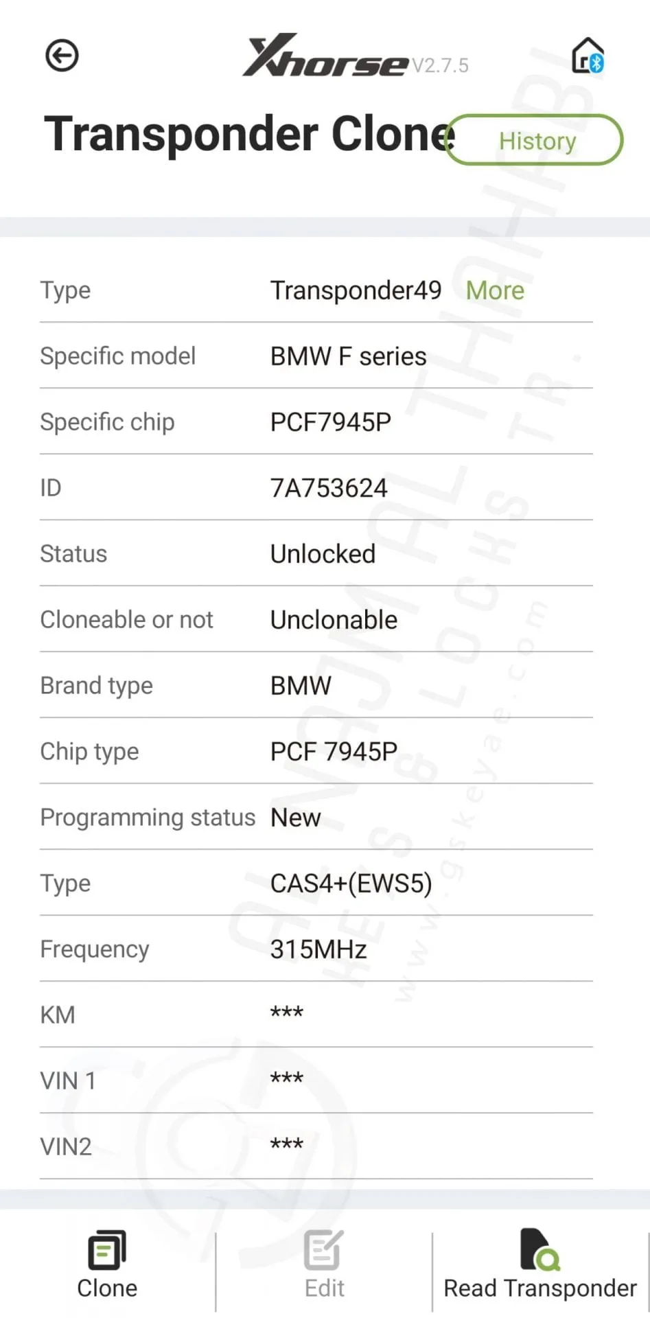 BMW CAS4+(EWS5)/FEM Smart Remote Key 4 Buttons 433MHz HITAG Pro 925971801