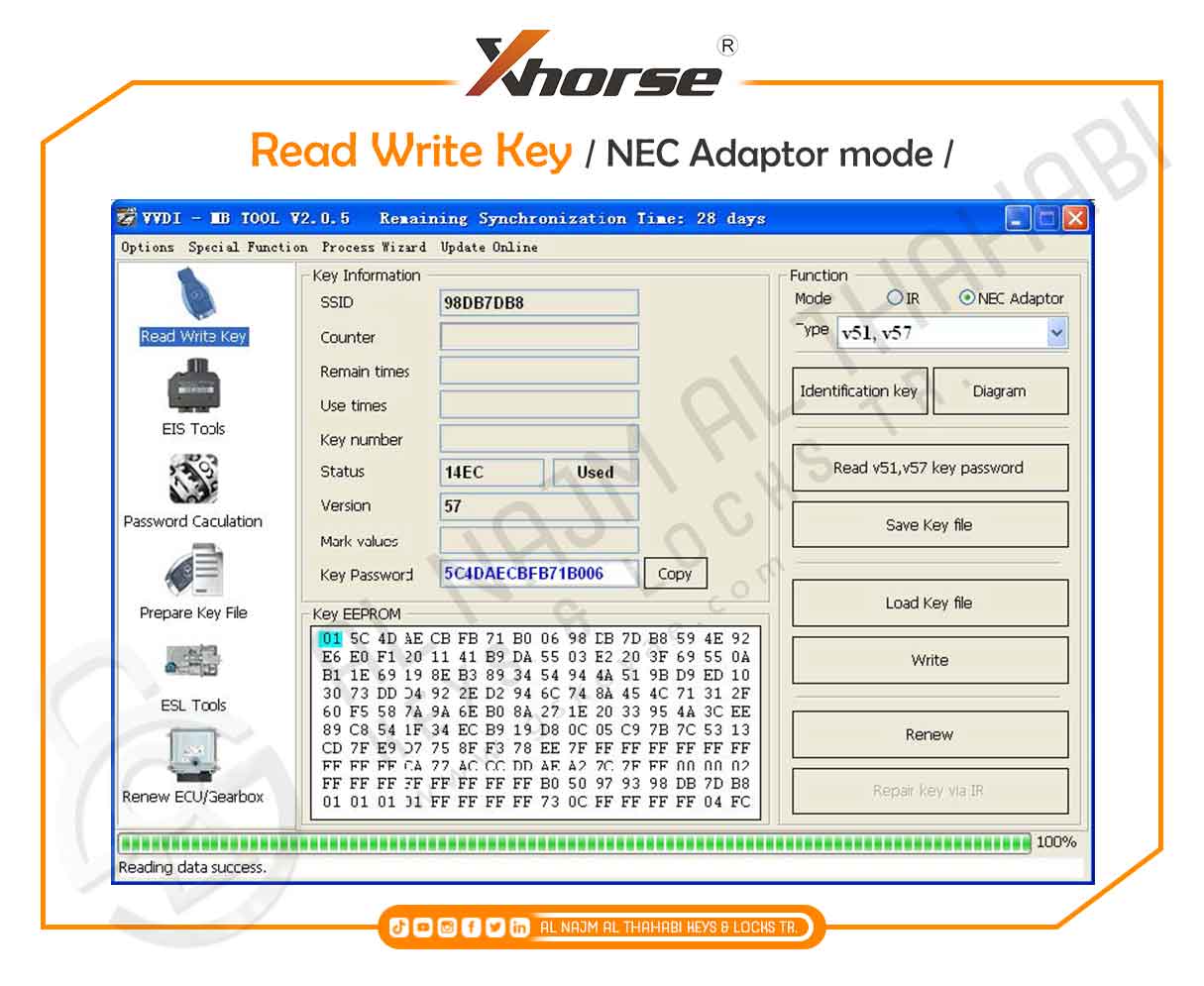 Xhorse VVDI MB BGA Tool Read Write Key / NEC Adaptor Mode
