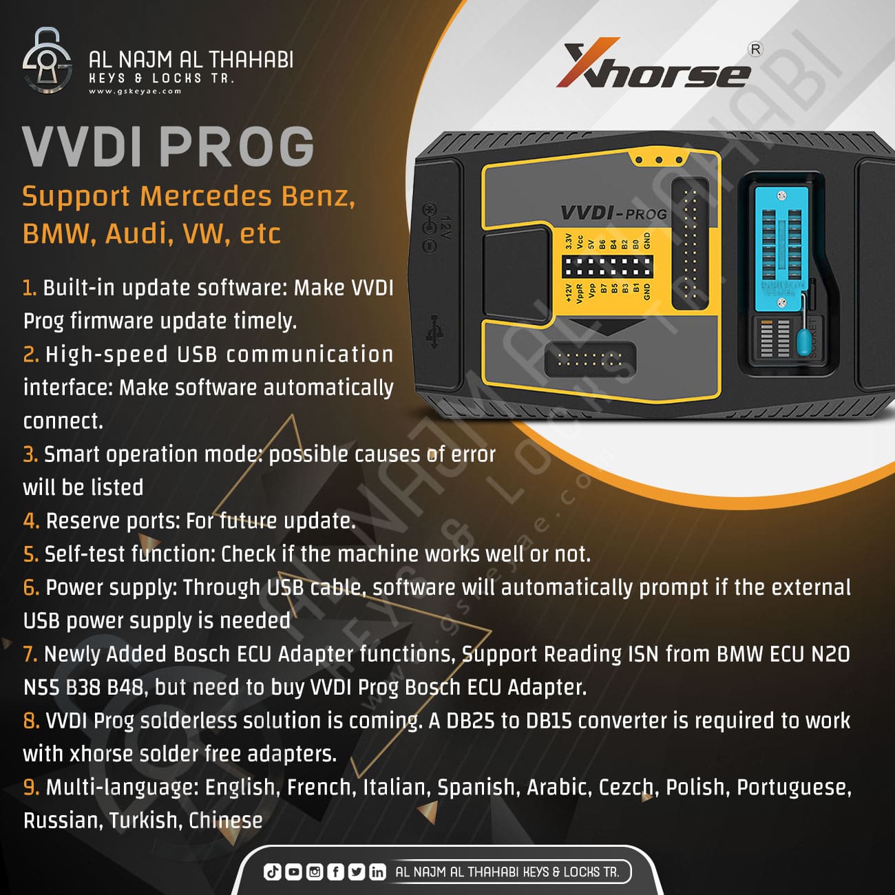 Original Xhorse VVDI PROG Programmer Functions