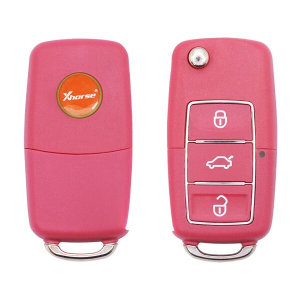 Xhorse VVDI XKB502EN Wire Flip Remote Key 3 Buttons Pink VW B5 Type