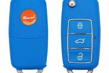 Xhorse XKB503EN Universal Wired Flip Key Remote 3 Buttons Volkswagen VW B5 Type Blue Color