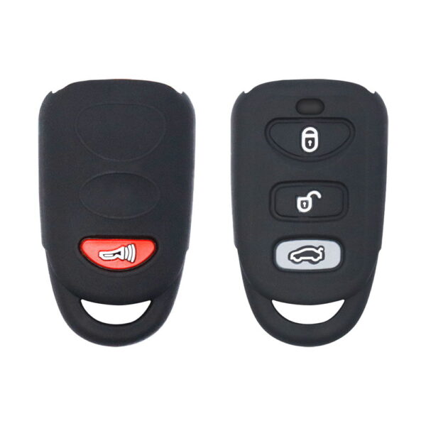 Silicone Keyless Entry Remote Medal Cover Case 4 Buttons Fit For Hyundai Elantra Veloster Sonata