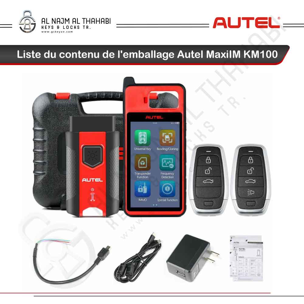 Liste du contenu de l'emballage Autel MaxiIM KM100