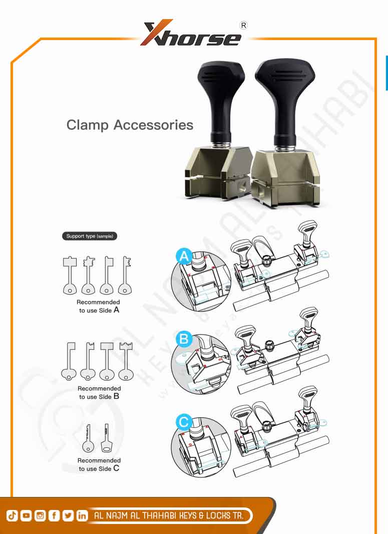 Xhorse Dolphin XP-008 Clamp Accessories