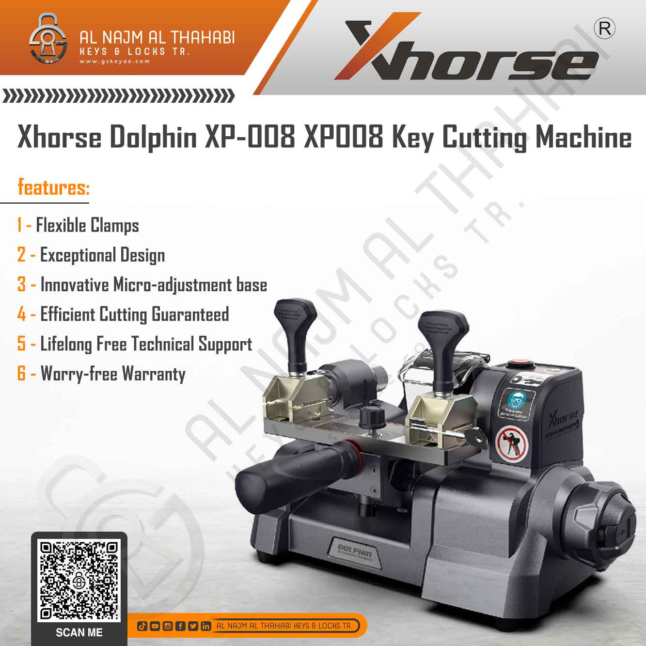 Xhorse Dolphin XP-008 Key Cutting Machine Features 