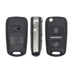 2011-2013 Hyundai Accent Flip Key Remote Shell Cover Case 2 Button HYN17 Blade For 95430-1R110