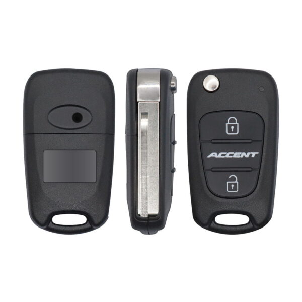 2011-2013 Hyundai Accent Flip Key Remote Shell Cover Case 2 Button HYN17 Blade For 95430-1R110