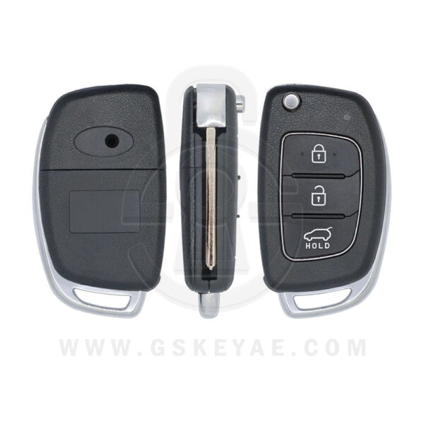 2016-2019 Hyundai Sonata Tucson Flip Remote Key Shell 3 Button TOY48 Key Blank Blade