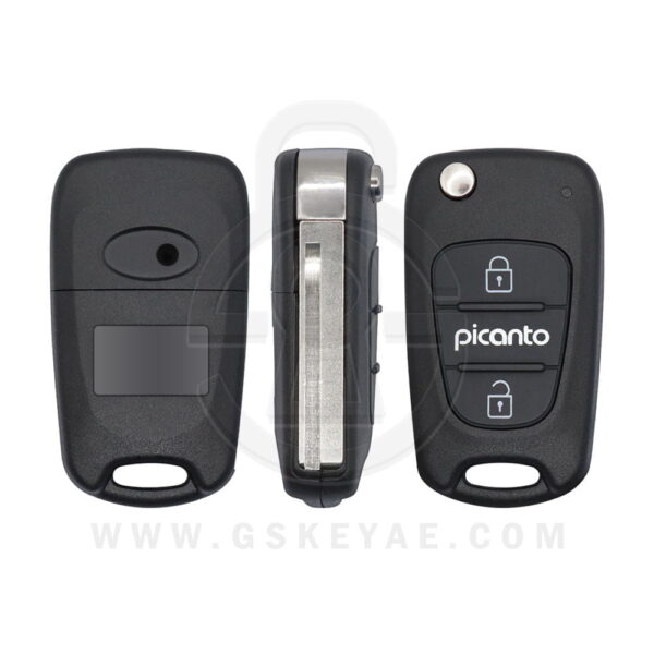 2011-2014 KIA Picanto Flip Remote Key Shell Cover Case 2 Button HYN17 Key Blank Blade