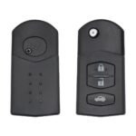 2005-2016 Mazda Flip Remote Key Shell Cover 3-Button MAZ13 Blade With Battery Holder Wide