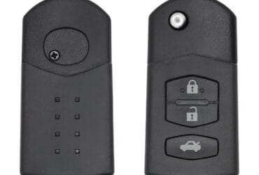 Coque de clé pliante à distance Mazda 2005-2016, 3 boutons avec support de batterie large