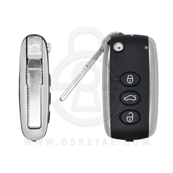 3 Button Replacement Shell Cover HU66 Blade For Bentley Continental GT Flying Spur Flip Remote Key