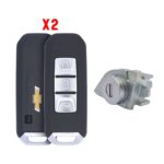 Bundle of 2x Chevrolet Captiva Original Smart Key 3 Buttons 433MHz + Ignition – SET