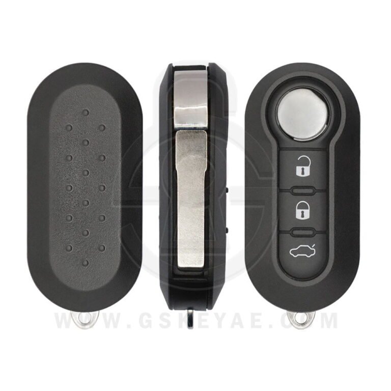2006-2017 Fiat 500L Doblo Flip Remote Key Shell Cover 3 Buttons with SIP22 Uncut Blade