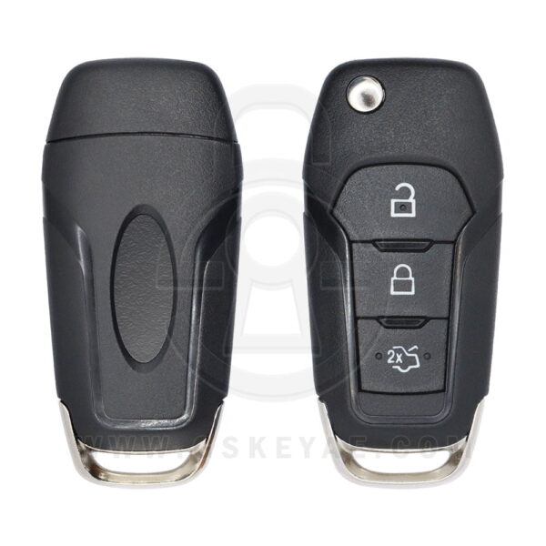 2015-2019 Ford Mondeo Fiesta Flip Remote Key Shell Cover 3 Buttons with HU101 Uncut Blade