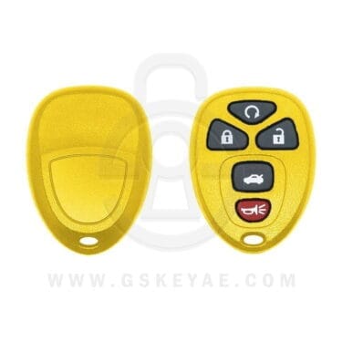 GMC Chevrolet Cadillac Buick Keyless Entry Remote Replacement Shell Cover Yellow 5 Button OUC60270