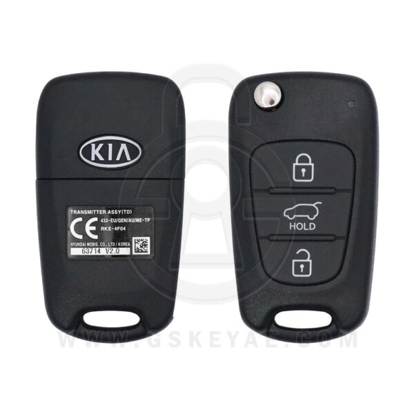 2011-2013 Genuine KIA Forte Flip Remote Key 3 Button 433MHz 95430-1M270 954301M270 (OEM)