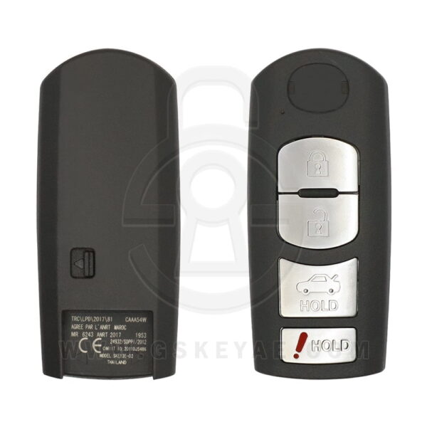 2010-2019 Mazda 3 / 6 / MX-5 Smart Remote Key Shell Cover Case 4 Button MAZ13 For WAZSKE13D01