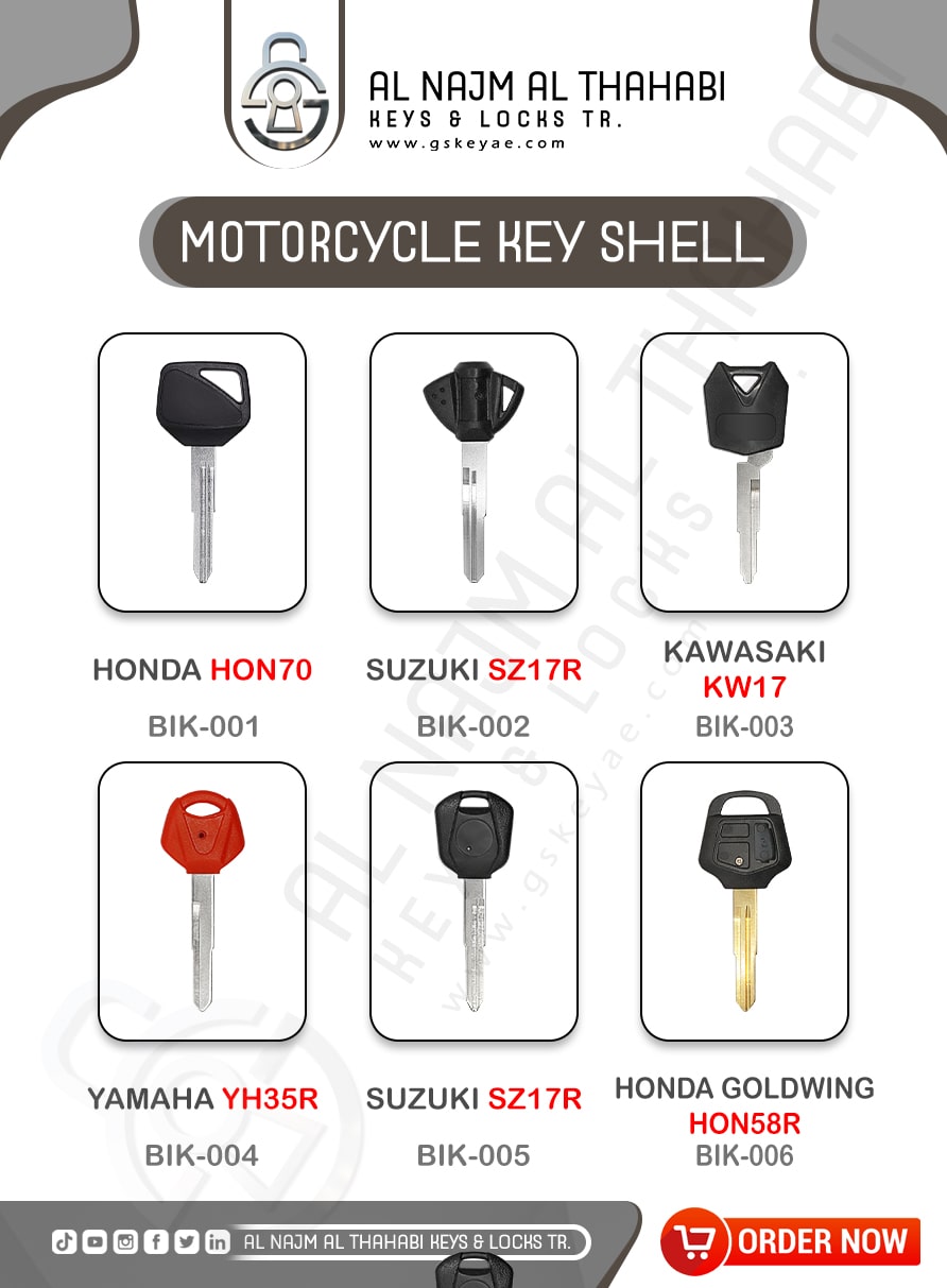 Motorcycle Bike Key Shell Cover Case List
