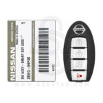 2013-2015 Nissan Altima Maxima Smart Key Remote 4 Button 433MHz KR5S180144014 285E3-9HP4B OEM (1)