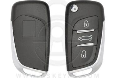 Coque de clé télécommande rabattable Peugeot 2010-2019 – 3 boutons