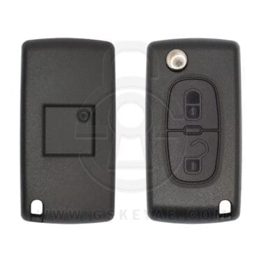 2009-2018 Peugeot Citroen Flip Remote Key Shell Cover 2 Buttons HU83 Without Battery Holder
