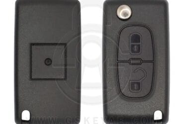 2003-2016 Peugeot 308 Flip Remote Key Shell 2 Button VA2 With Battery Holder