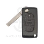 3 Button Replacement Shell HU83 With Battery Holder For Peugeot 207 / 307 / 308 Flip Remote Key