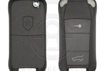 Coque de clé télécommande rabattable Porsche Cayenne 2003-2009 2 boutons
