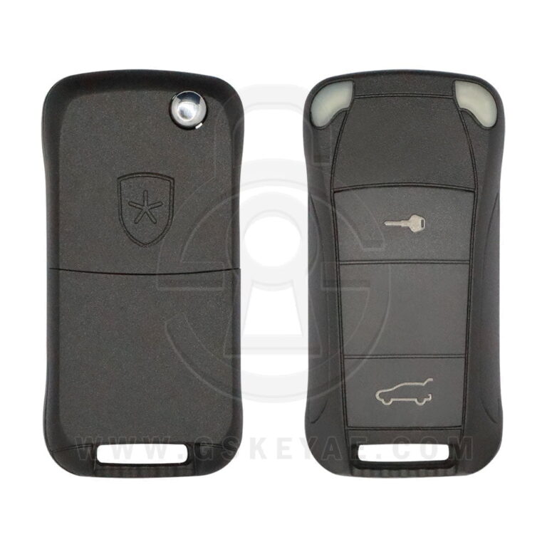 2003-2009 Porsche Cayenne Flip Remote Key Shell Cover 2 Buttons HU66 Blade
