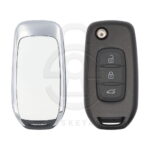 2012-2019 Renault Dacia Flip Remote Key Shell Cover 3 Buttons HU179 Blade White Color 805676677R