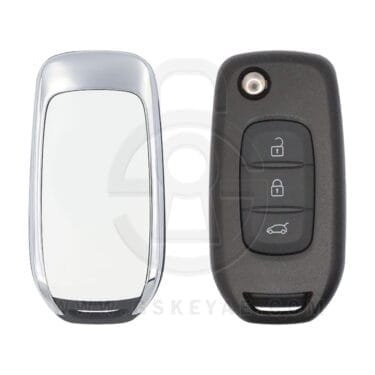 2012-2019 Renault Dacia Flip Remote Key Shell Cover 3 Buttons HU179 Blade White Color 805676677R