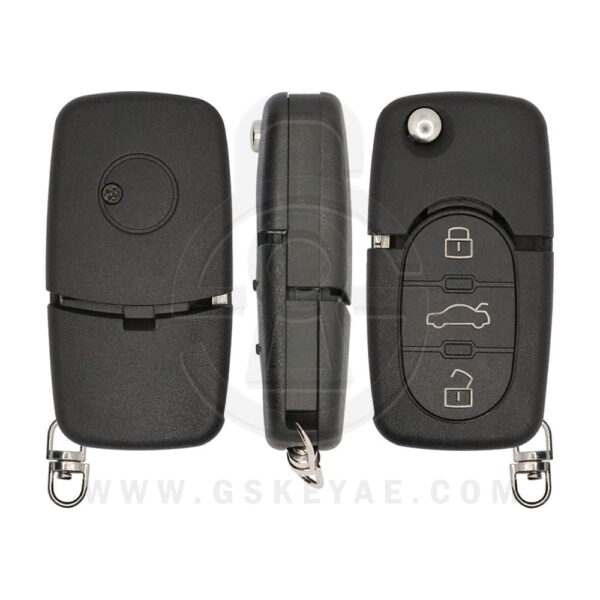1997-2006 VW Volkswagen Audi Skoda Flip Remote Key Shell Cover 3 Button HU66 Blade 4DO837231E