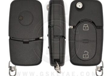Coque de clé télécommande rabattable 2 boutons pour VW Volkswagen (1995-2005)