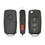 2011-2016 VW Volkswagen Flip Remote Key Shell Cover UDS Type 4 Buttons HU66 Blade