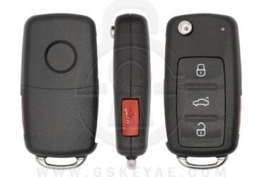 2011-2016 VW Volkswagen Flip Remote Key Shell Cover UDS Type 4 Buttons HU66 Blade