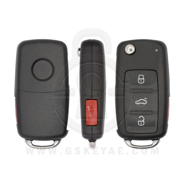 2011-2016 VW Volkswagen Flip Remote Key Shell Cover UDS Type 4 Buttons HU66 Blade